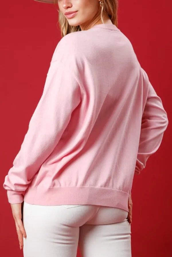 Christmas Guards Sequined Round Neck Loose Sweatshirt