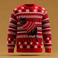 Men's Funny Bad Cat Scandinavian Pattern Ugly Sweater elevenforest