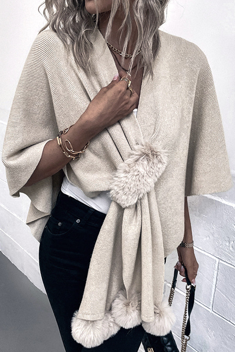 Patchwork V Neck Outerwear