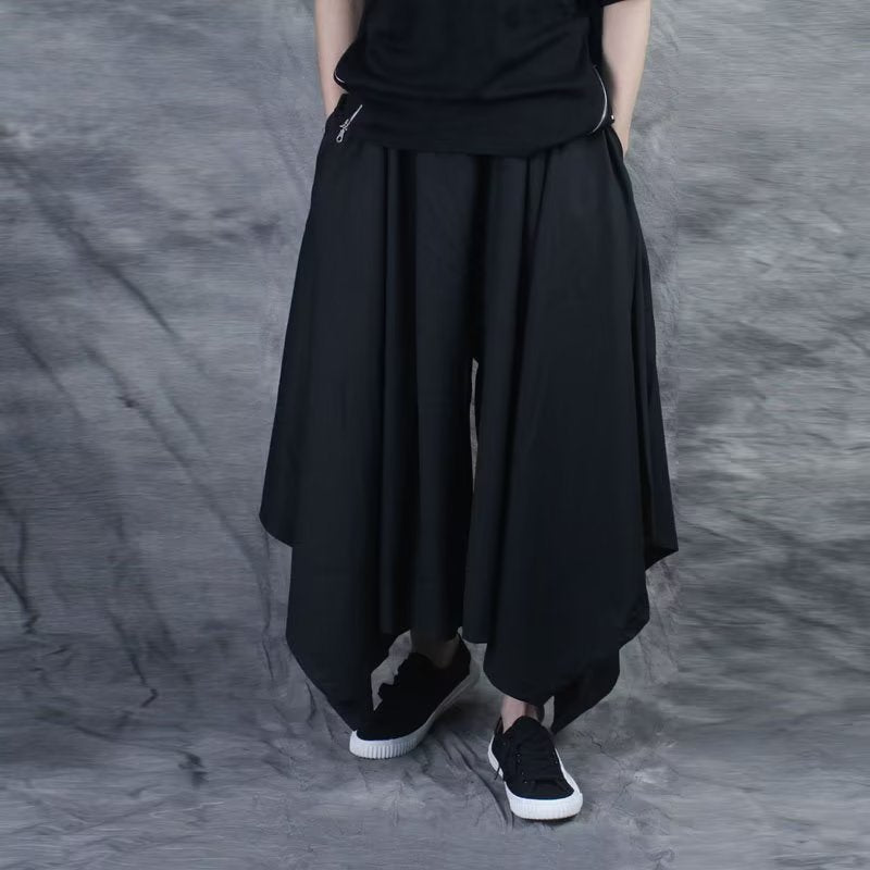 Men's Vintage Diablo Irregular Hem Pocket Casual Pants elevenforest