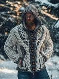 Irish Chunky Knit Pattern Men's Hooded Sweater elevenforest