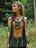 Celtic Tribal Totem Women's Linen Tank elevenforest