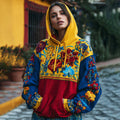 Women's Venezuelan Floral Cattleya Mossiae Contrast Color Hoodie elevenforest