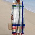 Women's Abstract Colorful Geometric Art Print Cozy Dress elevenforest
