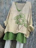 Ginkgo Leaf Embroidered Vintage Linen Shirt elevenforest