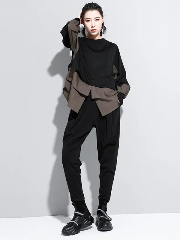 False Two Split-joint Long Sleeve T-shirt
