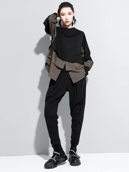 False Two Split-joint Long Sleeve T-shirt