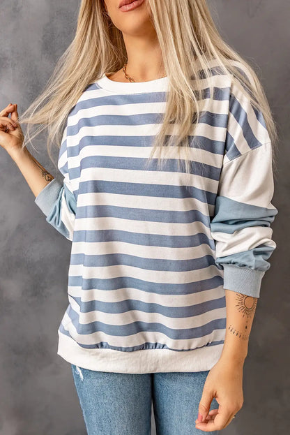 Striped Drop Shoulder Sweatshirt