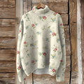 Vintage Tribal Floral Art Print Knit Sweater elevenforest