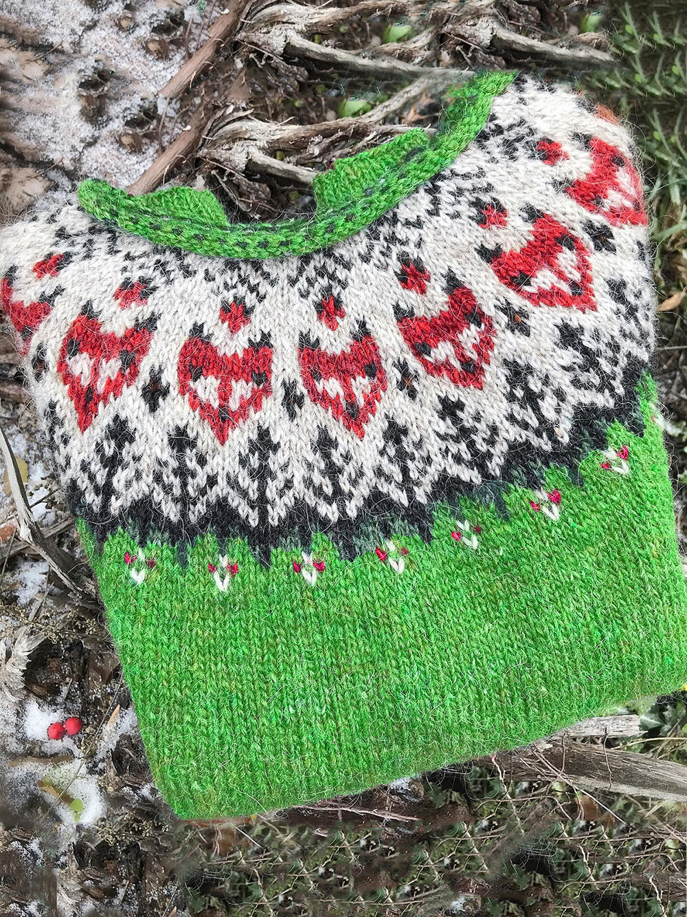 Vintage Fox Head Print Crew Neck Sweater elevenforest