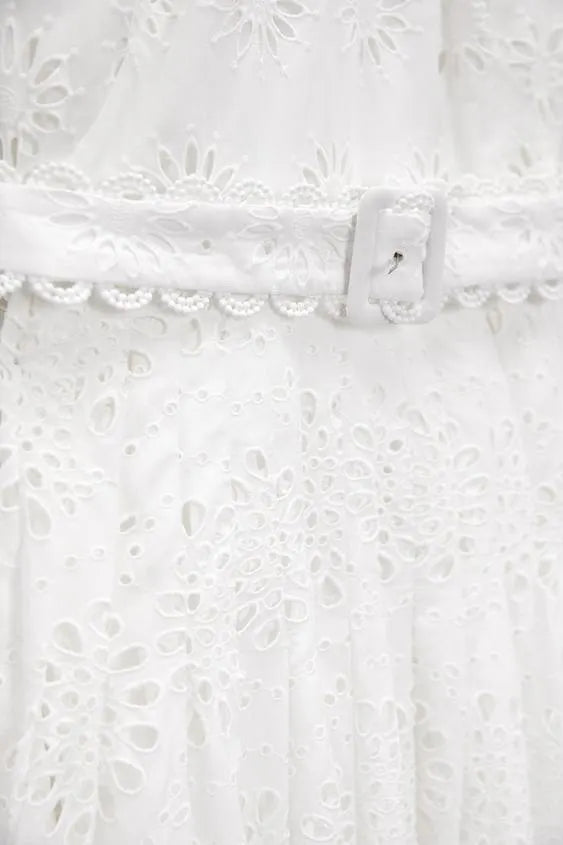 Eleanor Embroidered Sleeveless Midi Dress