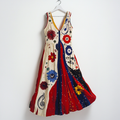 Women's Vintage Floral And Musical Notes Art Sleeveless Dress elevenforest