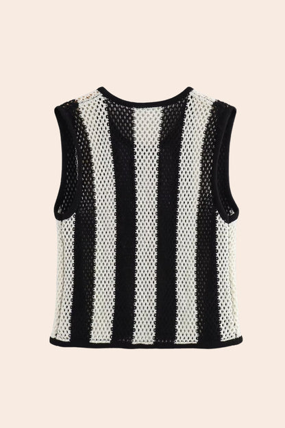 Hermosa Applique Hollow Knit Vest