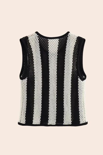 Hermosa Applique Hollow Knit Vest