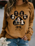 Comstylish Little Dog Home Casual Crew Neck Sweatshirt