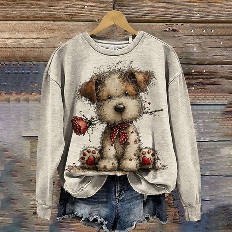 Comstylish Valentine's Day Art Print Casual Sweatshirt