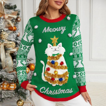Liliane® | Christmas sweater with a cat motif