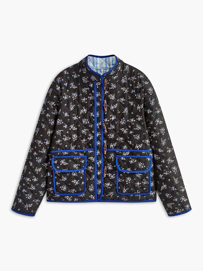Contrast Trim Winter Coat