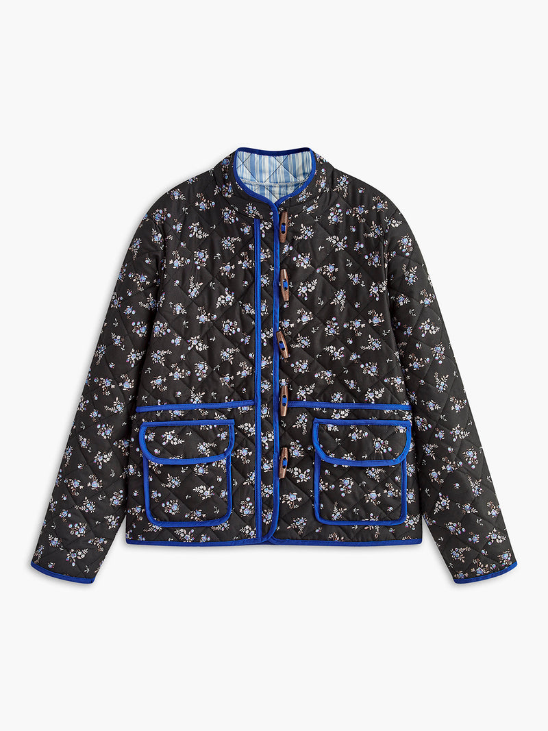 Contrast Trim Winter Coat