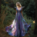Women's Dream Myth Gradient Cotton And Linen Dress elevenforest