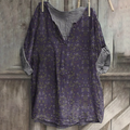 Comstylish Watercolor Floral Blossom Art Linen Blend Cozy Tunic