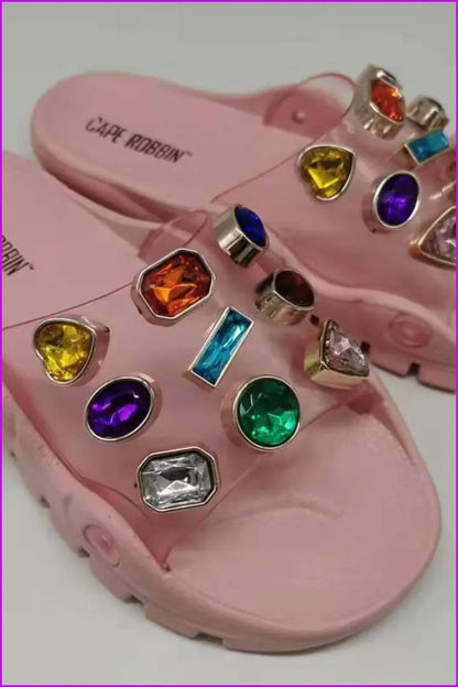 4 Colors Crystal Slippers Sandles F165