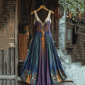 Tree Of Life Contrast V-neck Maxi Dress elevenforest