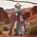 Women's Vintage Bohemia Floral Art Sleeveless Dress elevenforest