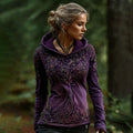 Women's Vintage Viking Tree Of Life Pattern Plush Hoodie elevenforest