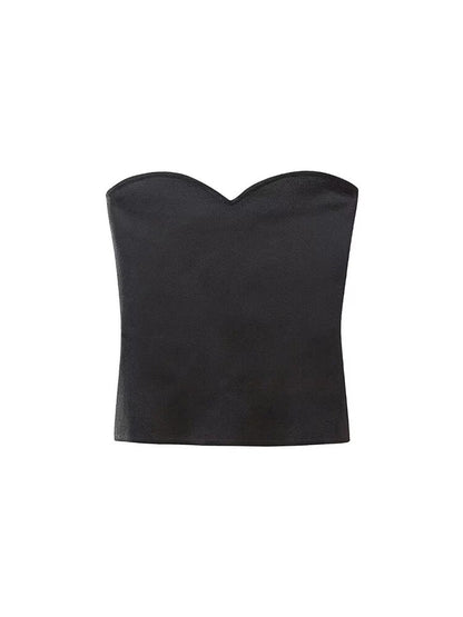 Summer White Zipper Tank Tops Sleeveless Backless Female Slim Corset Camis
