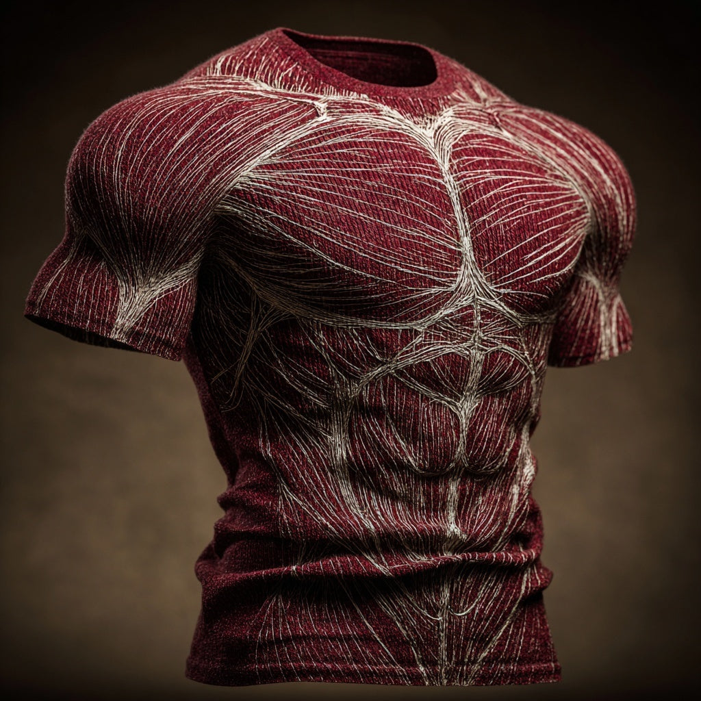 Men's Muscle Anatomy Art Vintage Short Sleeve Sweater artswardrobe