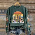 Comstylish Walk For Peace Floral Vintage Washed Sweatshirt