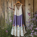 Vintage  Flowers Design Casual V Dress elevenforest