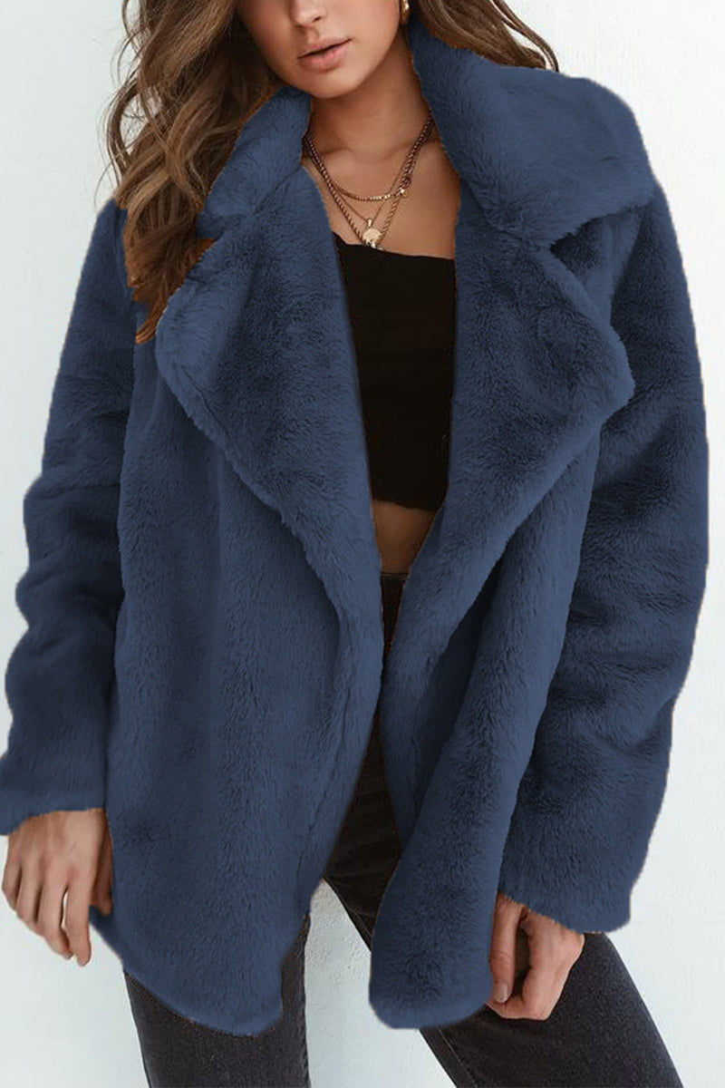 Patchwork Turndown Collar Outerwear(7 Colors)