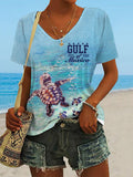 Comstylish Women's Gulf Of Mexico Print T-shirt