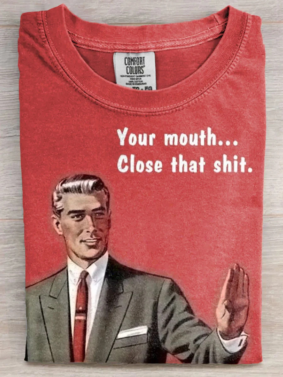 Comstylish Vintage Funny Art Print Casaul Short Sleeve T-shirt