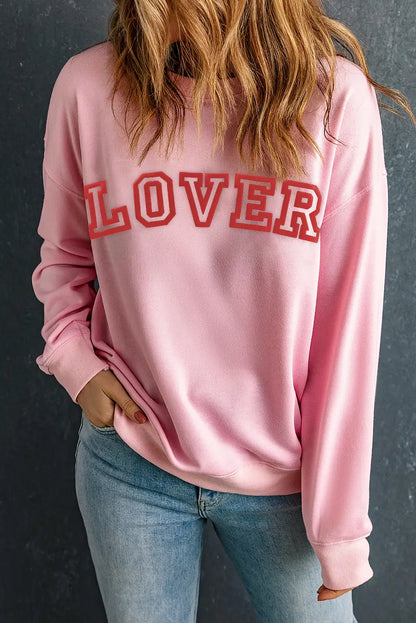 Pink Lover Puff Print Sweatshirt