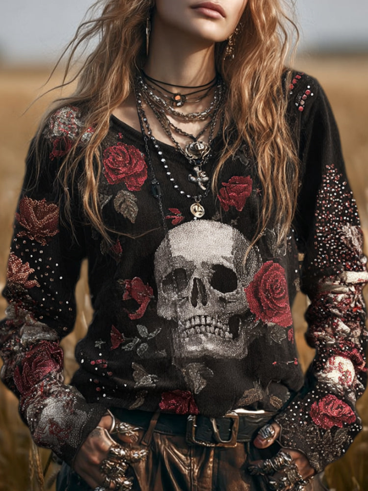 Bohemian Sweet And Mournful Round-neck Long-sleeved Sweater elevenforest