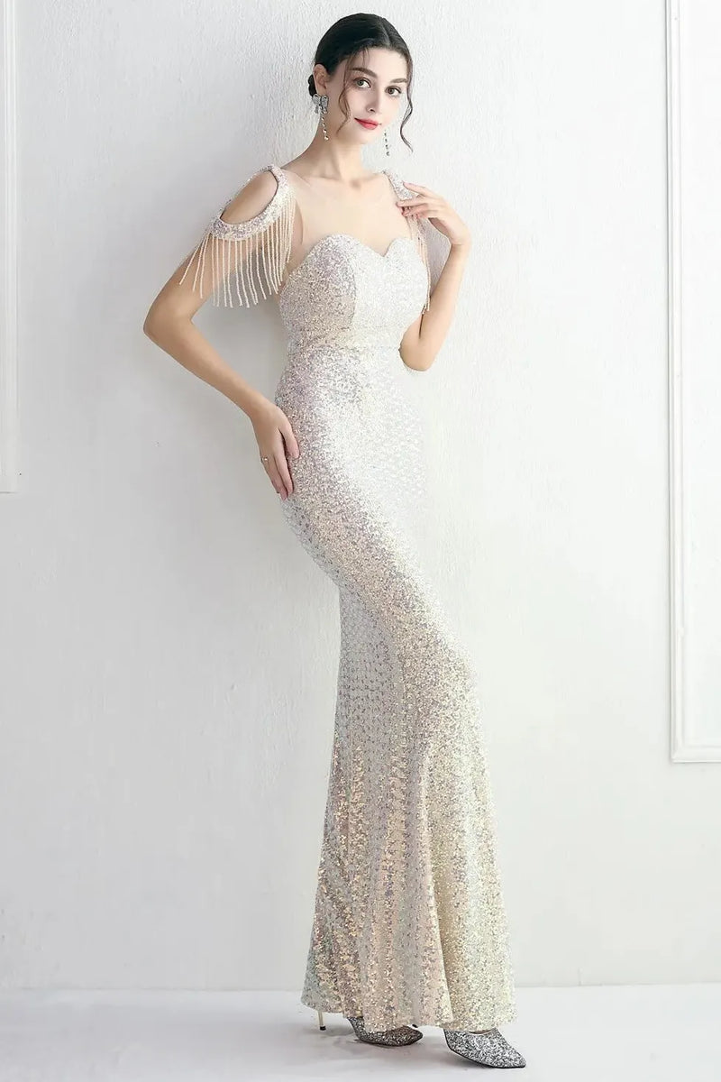 Sequin Sweetheart Neck Sleeveless Mermaid Maxi Dress