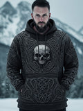 Men's Viking Tribal Skull Rune Celtic Inspired Knit Hooded Sweater elevenforest