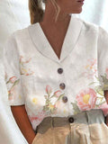 Women Floral Print Casual Loose Shirt