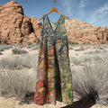 Women's Vintage Fox Patchwork Art Tank Dress elevenforest