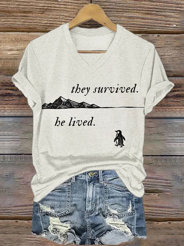 Comstylish They Survived He Lived Nihilist Penguin T Shirt
