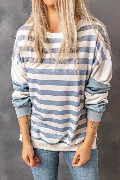 Striped Drop Shoulder Sweatshirt