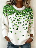 Comstylish Women's Retro St. Patrick's Day Print Sweater
