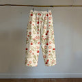 Comstylish Vintage Strawberry Graphic Linen Blend Comfy Pants