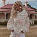Women's Flower Embroidery Art Casual Hoodie