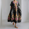Women'S Ethnic Pattern Short-Sleeved Dress elevenforest