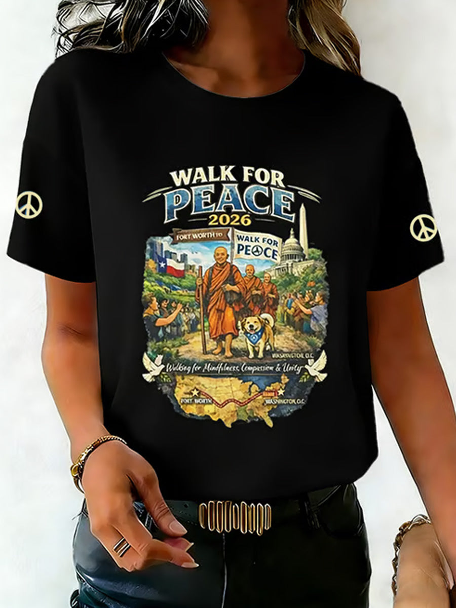 Comstylish Women's Walk For Peace Art Print T-shirt2