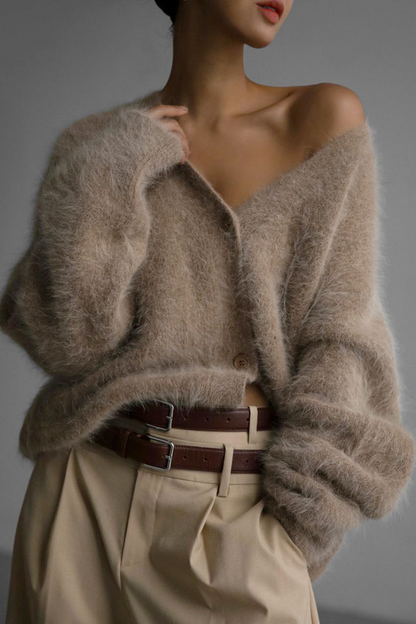 Celebrities Buttons V Neck Outerwear(5 Colors)